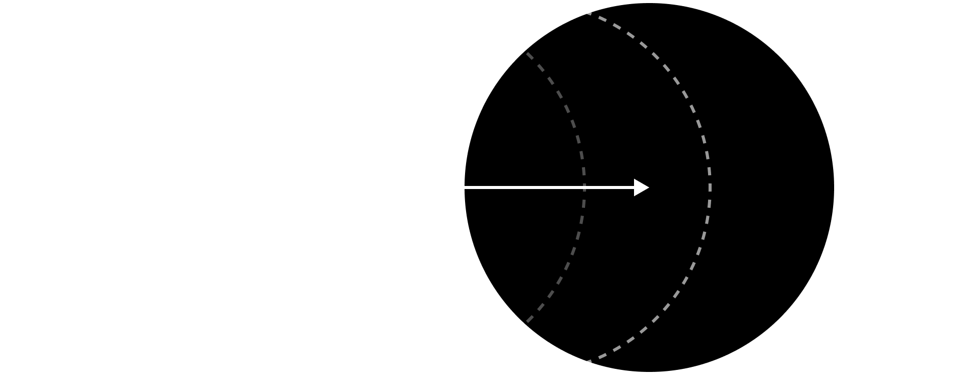 A depiction of a ball in motion.