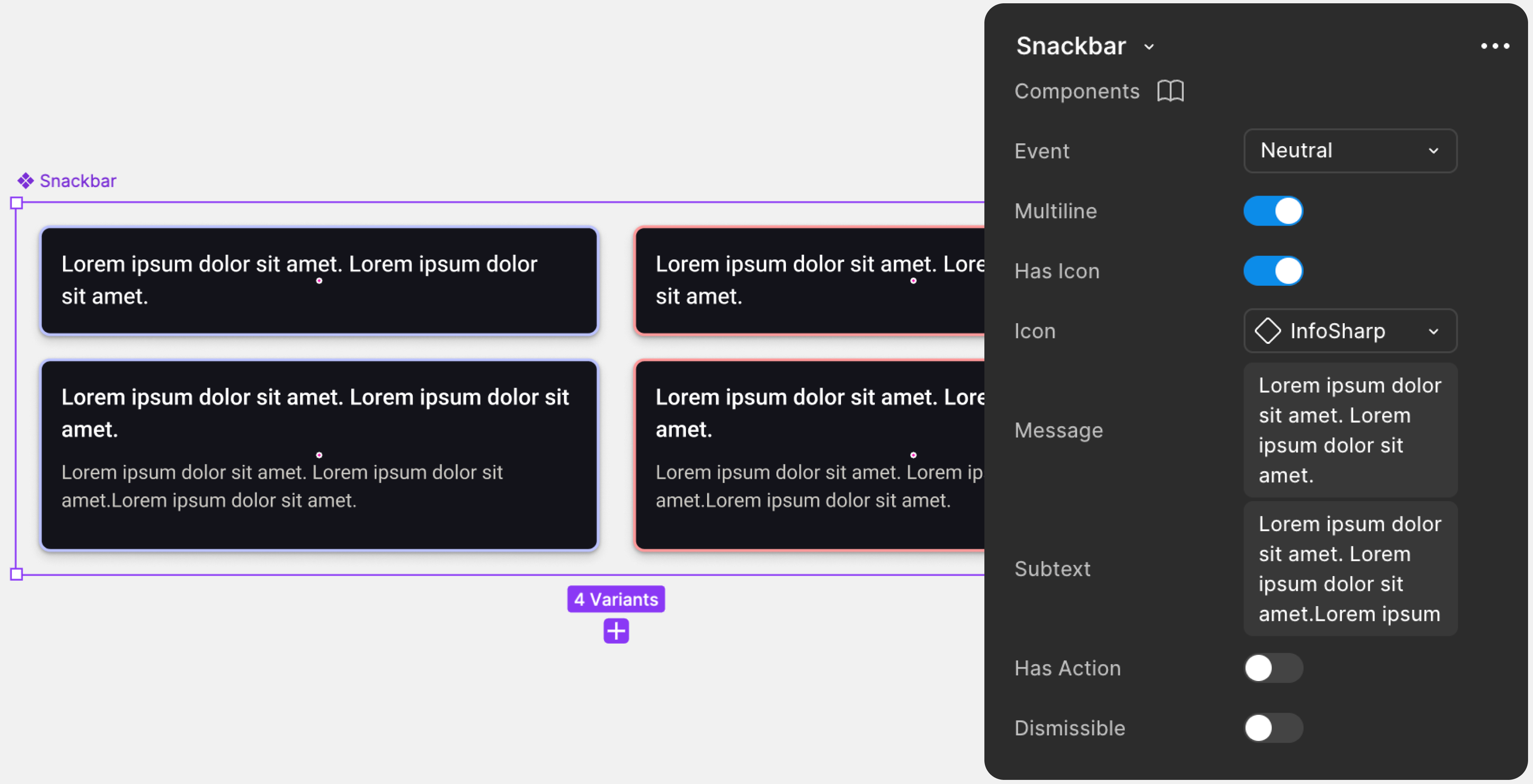 Screenshot of some assets from the Waymark design system